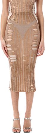 Diesel Beige Cotton blend long skirt