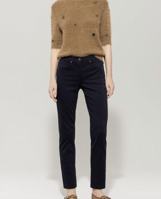 Luisa Cerano High Rise Straight Leg Jean In Dark Blue