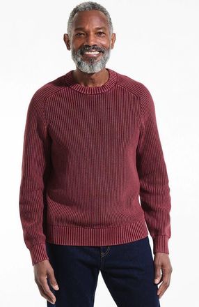 Lands End Drifter Cotton Crewneck Sweater in Burgundy Spritz at Nordstrom, Size Xx-Large
