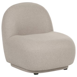 Beliani Sill&oacute;n Sin Reposabrazos Respaldo Bajo Tapizado Moderno Minimalista F&aacute;cil De Limpiar Beige Lovberg