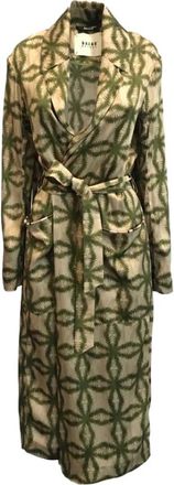 Bazar Deluxe Etnische Viscose Stretch Jas Kameel Groen - Dames - Jas met riem - Groen - XS - Jassen