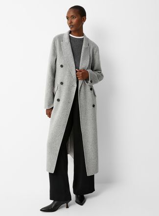 Contemporaine Womens Reprocessed wool buttoned overcoat
