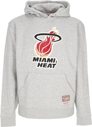 Mitchell & Ness Miami Heat Logo Hoodie - Heren - Hoodies - Grijs - L - Katoen - Hoodies & sweatvesten