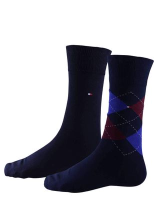 Tommy Hilfiger Classic Mens Socks - Mens Accessories - Tommy Hilfiger Mens Socks - Signature Embroidered Logo - 2 Pack - Tommy Original
