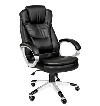 TecTake Silla de oficina ajustable con reposacabezas, negro 65x72x113-122cm
