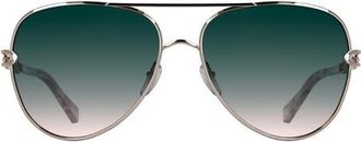 Kendra Scott Korinne 61mm Gradient Aviator Sunglasses in Rose at Nordstrom