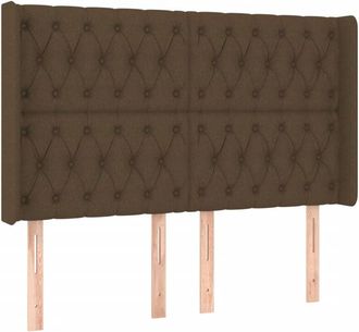 vidaXL Cabecero Con Led De Tela Marr&oacute;n Oscuro 147x16x118/128 Cm Vidaxl