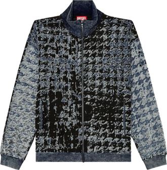 Diesel houndstooth bomber jacket - Blue
