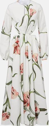 Giambattista Valli Abito lungo Macro Carnation in popeline