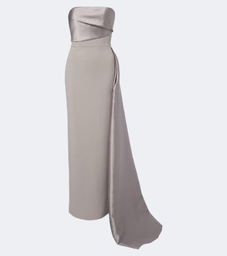 Solace London Kinsley draped satin-trimmed bustier gown