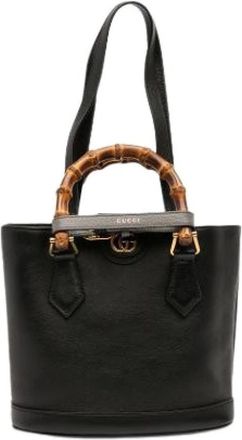 Gucci Pre-owned Bucket Bags, female, Black, Size: ONE SIZE Pre-owned Leather Bucket Bag