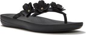 FitFlop iQushion Flower Flip Flop in Black at Nordstrom Rack, Size 11