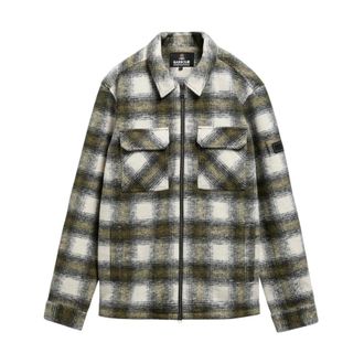 Barbour Jassen, Heren, Groen, L, Wol, Clayton Fleece Check Overshirt