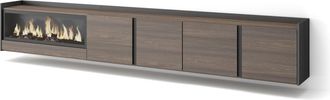 Skraut Home Skraut Home - Mueble Tv, Televisi&oacute;n, Muebles De Sal&oacute;n, Almacenaje, 315x35x50cm, Para Tv Hasta 80, Chimenea El&eacute;ctrica Xxl, Colgado, Suspendido, Estilo 