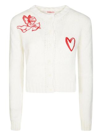Fiorucci heart cupid cardigan - women - Fabric - M - White
