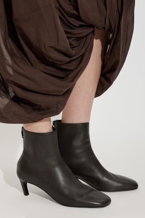 Toteme Leather Ankle Boots With Heels, Womens, Brown