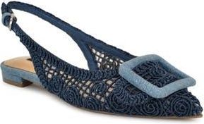 Nine West Jasser Pointed Toe Slingback Flat in Light Blue at Nordstrom Rack, Size 5.5