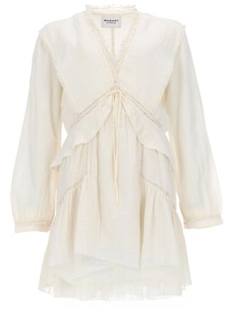 Isabel Marant Damya Ruffled Trim Lace Mini Dress