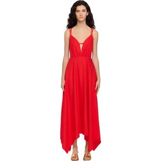 Sandro Asymmetric maxi dress in Red at Nordstrom, Size 36 Eu