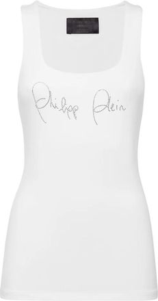 Philipp Plein Tanktop - Dames - Tops zonder mouwen - Wit - S - Katoen - Tops