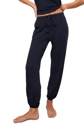 Eberjey Solid Crop Pajama Pants in Navy at Nordstrom, Size X-Large