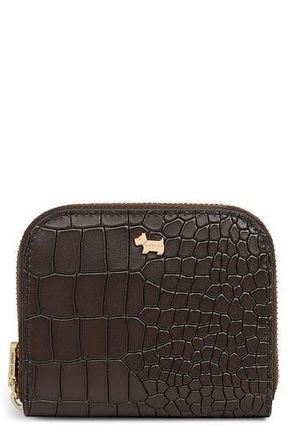 Radley London Percy Grove Croc Embossed Leather Wallet in Dark Oak at Nordstrom Rack