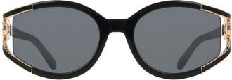 Ferragamo 56mm Oval Sunglasses in Black at Nordstrom