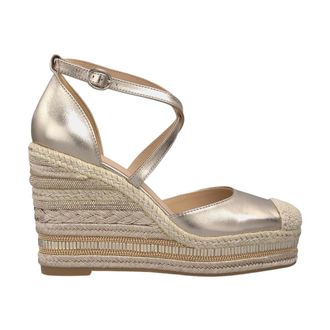 Alma En Pena Alma EN Pena, Schoenen, Dames, Geel, 39 EU, Gevlochten sleehak sandaal met strass