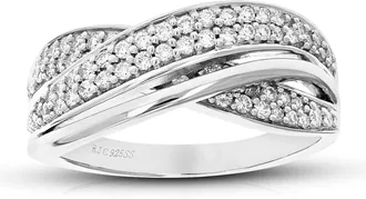 Vir Jewels 1/2 cttw Lab Grown Diamond Ring in Sterling Silver For Women