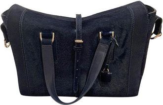 Mulberry Navy calf hair tote bag