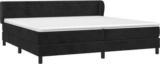 vidaXL Vidaxl - Cama Box Spring Con Colch&oacute;n Terciopelo Negro 200x200 Cm