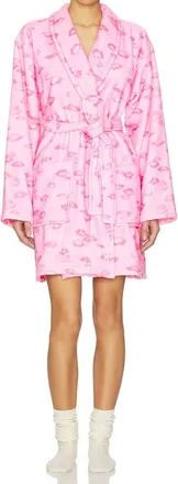 LoveShackFancy Indie Ultra-Soft Robe In Bubblegum Valentine