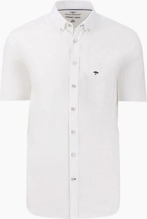 Fynch-Hatton Mens FYNCH-HATTON SHORT SLEEVED OXFORD SHIRT WHITE - Size: 42