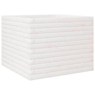 Berkfield Home Garden Planter White 60x60x45.5 cm Solid Wood Pine