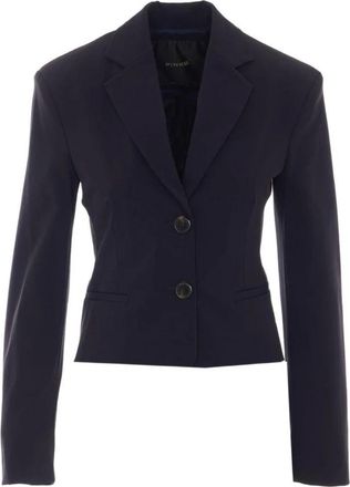 Pinko Teroldego Jas - Dames - Blazers - Blauw - L - Leer - Jassen