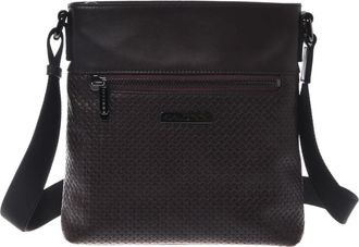 Baldinini Woven Print Crossbody Bag - Heren - Schoudertassen - Bruin - ONE Size - Leer - Tassen