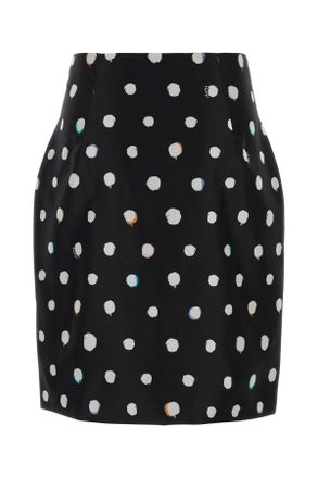 Fendi Womens Printed Taffeta Skirt Dots Exterior: Silk Gonne