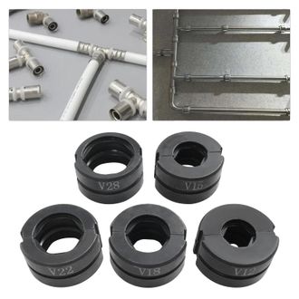 OEM Herramienta Para Engarzar Tuber&iacute;as, Construcci&oacute;n De Acero Resistente, 5 Matrices Intercambiables, Color Negro