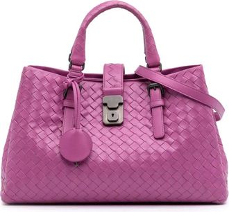 Bottega Veneta 2012-2025 kleine Nappa Intrecciato Roma tas - Roze