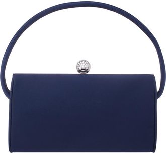 Nina Khalani Satin Clutch in Navy at Nordstrom