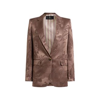 Etro Jacquard Single-breasted Jacket With Floral Paisley Motif