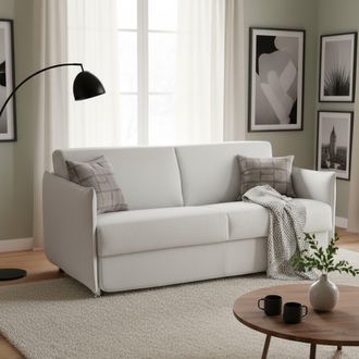 Dmora Sof&aacute; Cama 2 Plazas Verceia, Desenfundable, Con Almacenaje, Hecho En Italia, Abatible, 160x95 Cm Beige