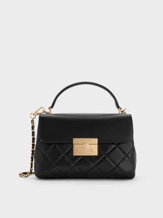 Charles & Keith Alva Quilted Top Handle Bag