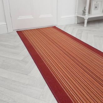 Runrug Hallway Runner Rug - Non-Slip, Hardwearing, 5.4mm - Carnaby in Terracotta | Size: 80 cm x 420 cm