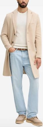 Benetton buttoned chest-pocket coat - men - Wool/Polyester/Acrylic/Viscose/Polyester/Viscose - 52 - Neutrals