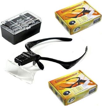 Trade Shop Trade Shop - Visiera Occhiali Lenta De Ingrandimento Led Torcia 5 Lenti 2 Luci Led