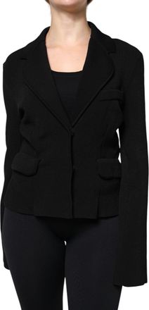 Dolce & Gabbana Womens Black Viscose Single Breasted Blazer Jacket Clothing