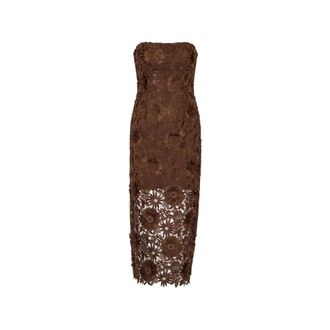 Rotate Midi Jurk - Dames - Casual kleedjes - Bruin - XS - Kleedjes