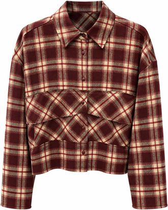 Weili Zheng Camicia a quadri con tasche sul davanti - - Blouses & Shirts - Donna - Rosso - S