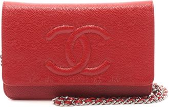 Chanel Coco Mark Leather Shoulder Bag Red